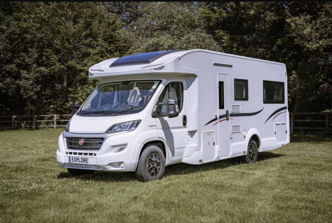 Motorhome on a pitch at The Pop-Up Camp