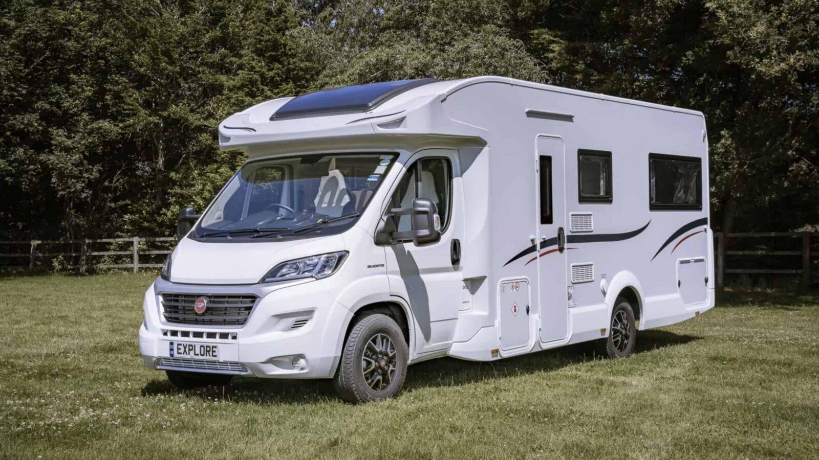 Motorhome on a pitch at The Pop-Up Camp