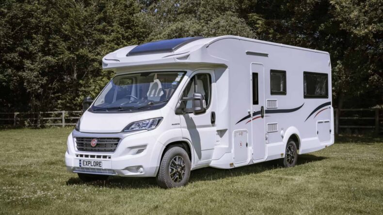 Motorhome on a pitch at The Pop-Up Camp