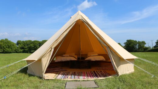 Furnished glamper at The Pop-Up Camp, unofficial glamping for the Oasis concerts at Knebworth 2027