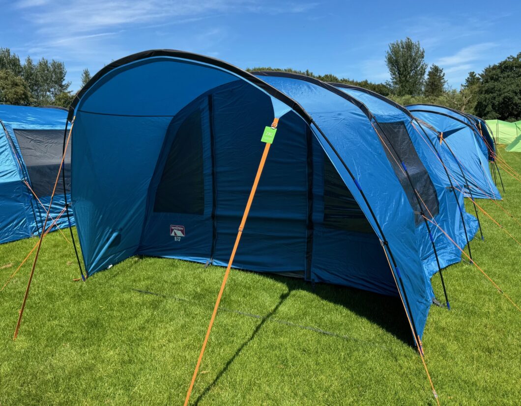 Porch tent at The Pop-Up Camp, unofficial camping for the Oasis concerts at Knebworth 2027