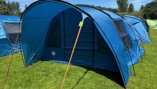 Porch tent at The Pop-Up Camp, unofficial camping for the Oasis concerts at Knebworth 2027